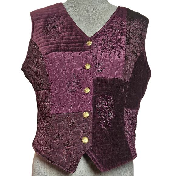 Vintage Purple Cotton Blend Vest Size Medium - Picture 1 of 3
